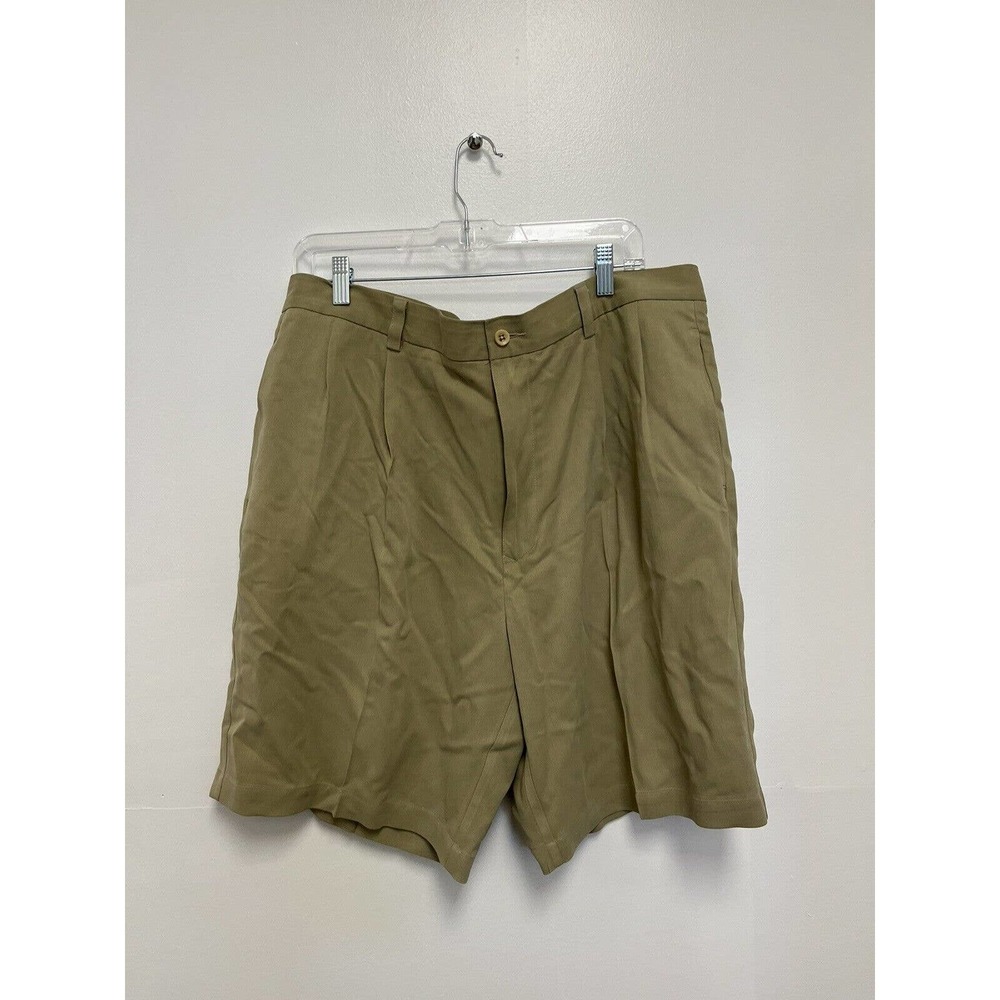Tommy Bahama Shorts Mens 38 Chino Silk Beige Relaxed Fit Pleated